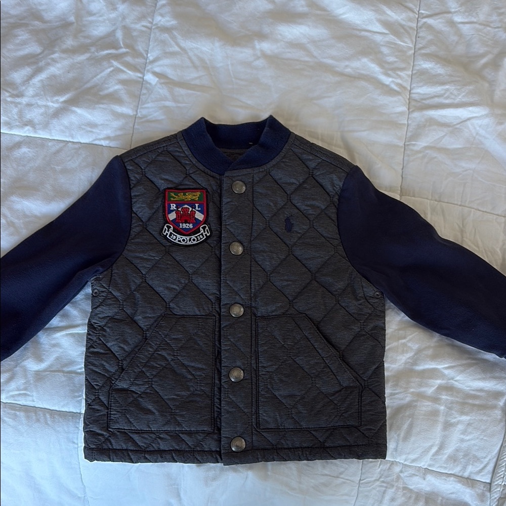 Ralph Lauren boys Quilted Jacket with Navy Sleeves size 2t